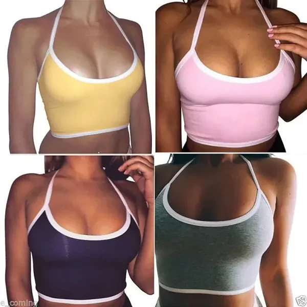 Women Fitness Solid Color Strappy Skinny Tank Top