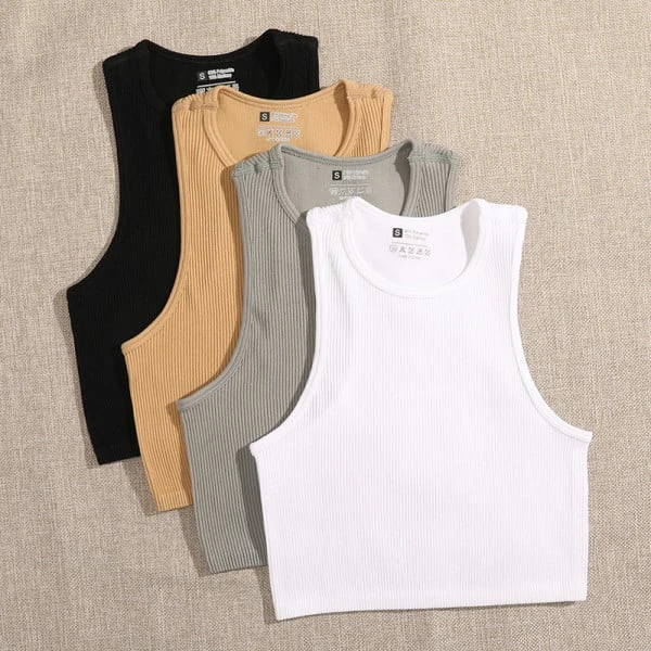 Stylish Yellow Crop Top Women's Summer Yoga & Sports Wear