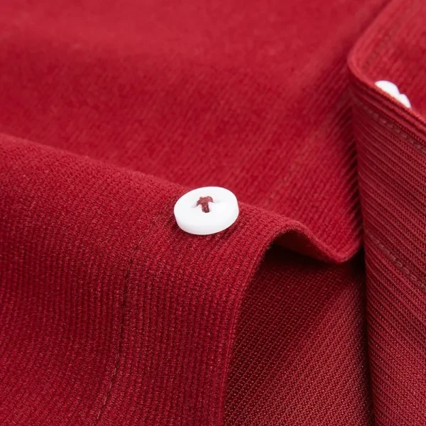 Solid Color Long Sleeve Men Fit Shirt With Chest Pocket, Comfortable Men Busines