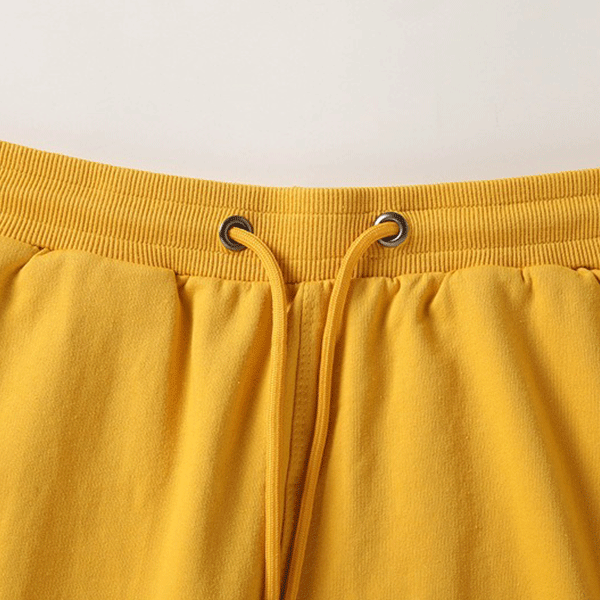Gray Color Elastic Waist Drawstring Closure Casual Wear Joggers Cotton Shorts Fo