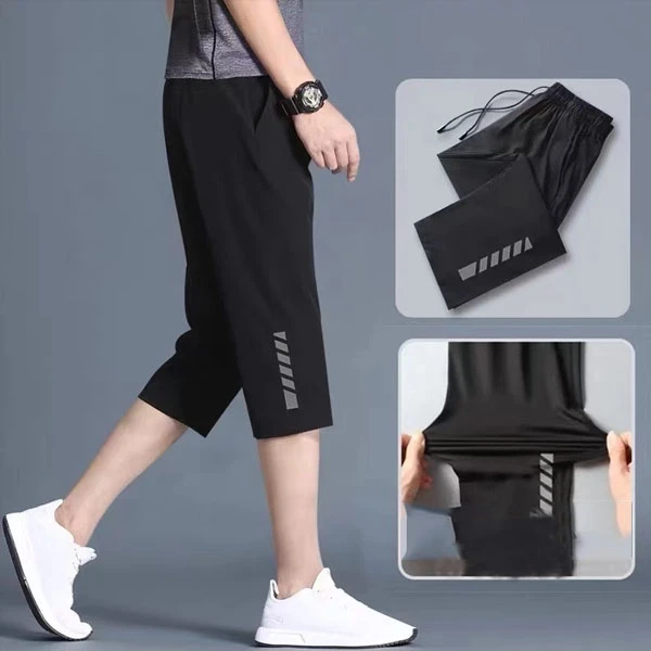 Black Two Tone Striped Shorts for Men - Sporty and Stylish