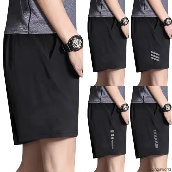 Stylish Men's Striped Elastic Waist Shorts - Cool & Breathable Summer Fashion
