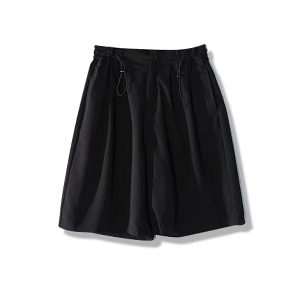 Black Baggy Knee Length Shorts with Pockets - Men's Summer Casual Wear