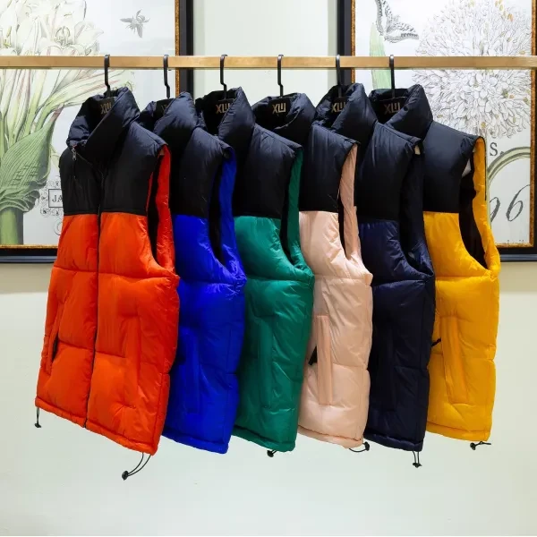 Men's Sleeveless Quilted Winter Jacket Dual Tone Zipper Design