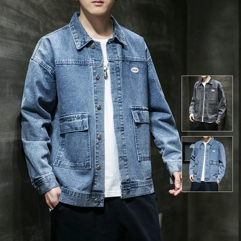 Men's Fashionable Denim Jacket with Multi-Pockets - Blue Collar
