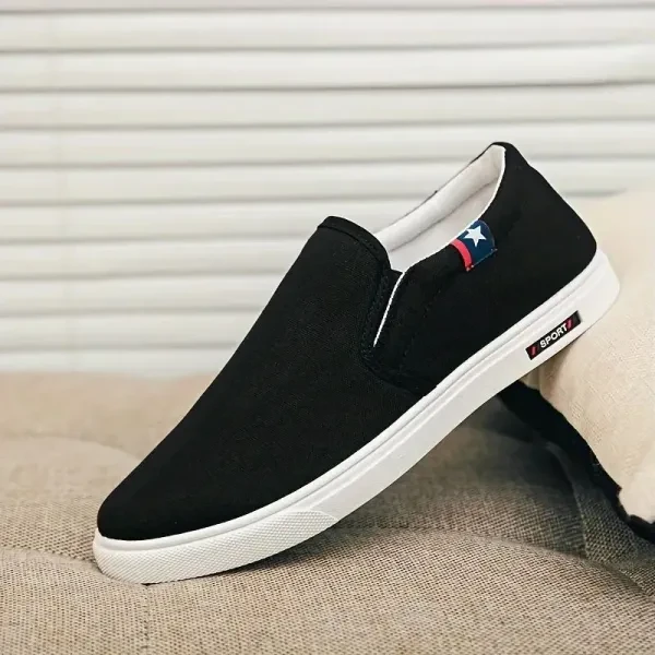 Elegant Solid Color Slip-on Canvas Flat Shoes
