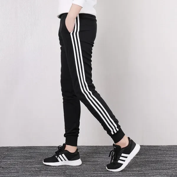 Drawstring Closure Comfortable Sports Trouser, Breathable 3 Stripes Gym Running