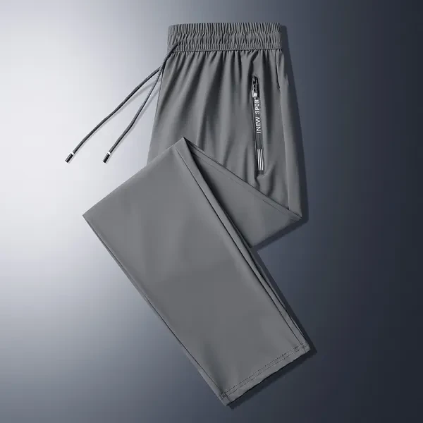 Flat Mouth Men Comfortable Summer Thin Loose Trousers, Double Pocket Fashionable
