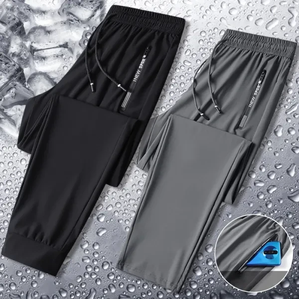 Flat Mouth Men Comfortable Summer Thin Loose Trousers, Double Pocket Fashionable