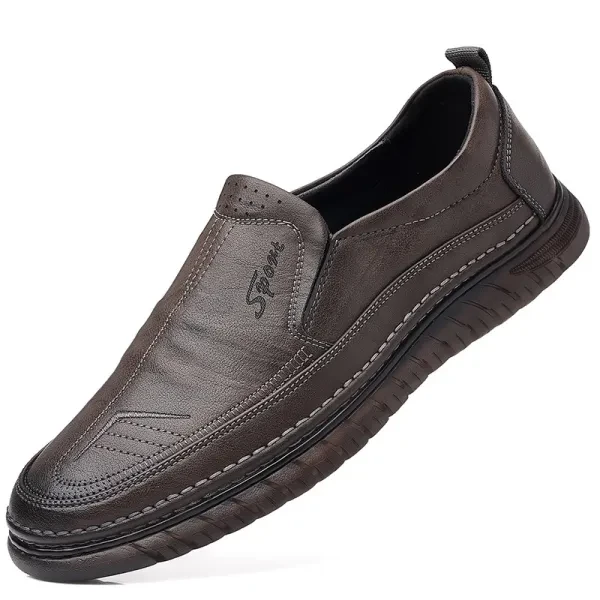 Gradient Color Stitch Detail Anti-Skip Wear Resistant Moccasin Slip-On Men Fashi