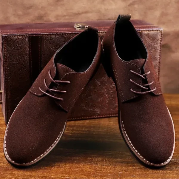 Luxury Men Formal Shoes Lace-Up PU Loafers Soft Sole Pointed Toe