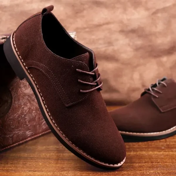 Luxury Men Formal Shoes Lace-Up PU Loafers Soft Sole Pointed Toe