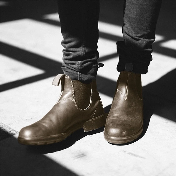 Slip-On Men Shoes, High Top Brown Shoes, Round Toe Party Formal Wear Shoes, Men