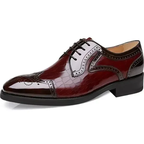 Premium Faux Leather Red Boots Snake Pattern Formal Shoes for Men