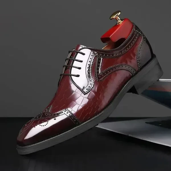 Premium Faux Leather Red Boots Snake Pattern Formal Shoes for Men