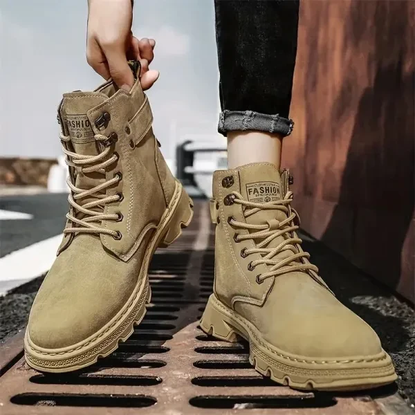 Men's Trendy Black PU Leather Ankle Boots for Parties & Outdoors