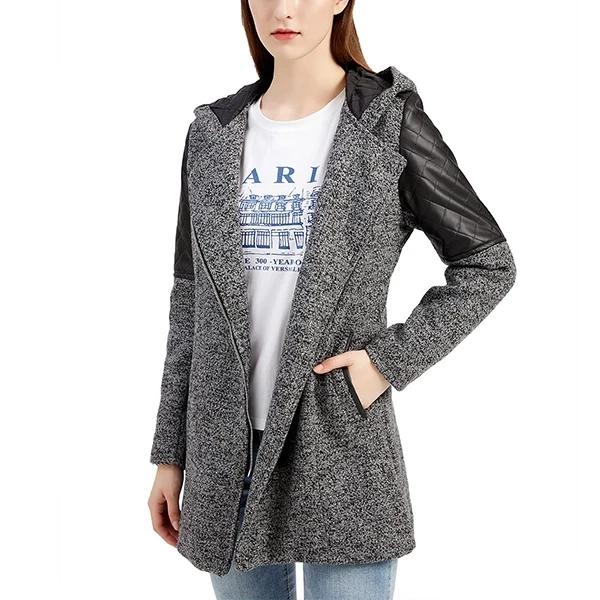 Stylish Zip-Up Design Long Sleeves Women Outerwear Hooded Jacket