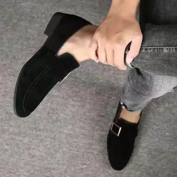 Prem. Suede Loafers Luxury Design Soft Soles Pointed Toe for Men