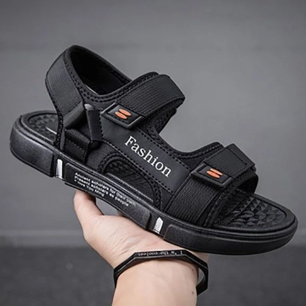 Letter Printed Velcro Closure Open Toe Soft Sole Men Outdoor Casual Walking Sand