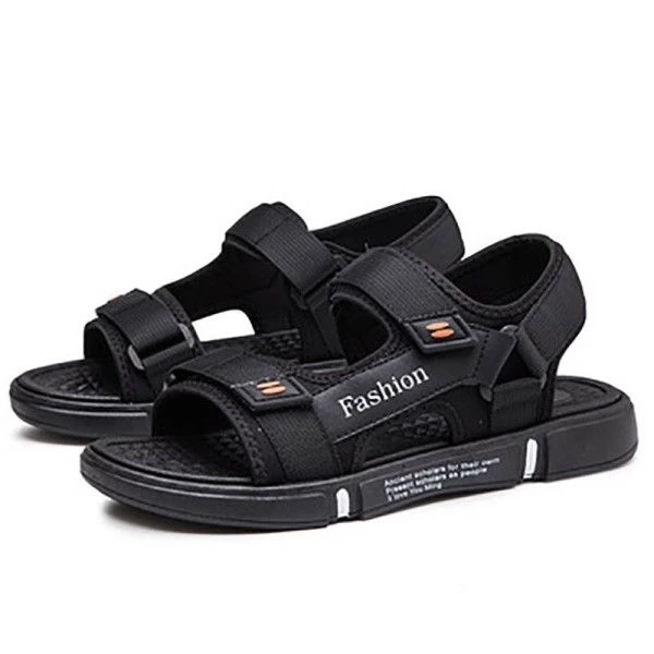 Letter Printed Velcro Closure Open Toe Soft Sole Men Outdoor Casual Walking Sand