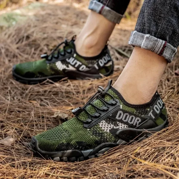 Breathable Mesh Lace Closure Anti-Slip Lightweight Outdoor Sports Shoes Men Hiki