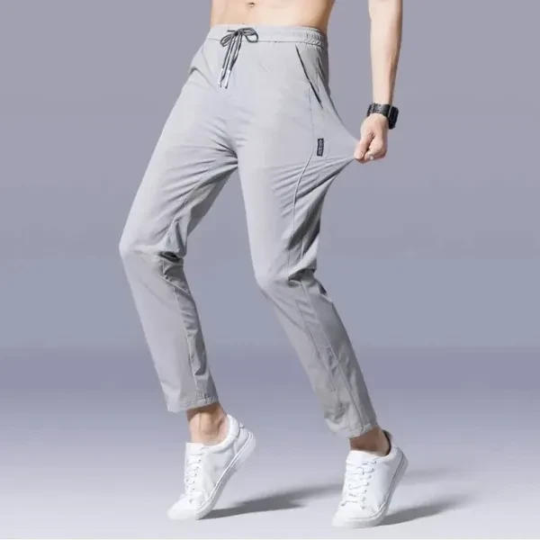 Solid Color Men Fashionable Sports Trouser, Comfortable Running Gym Thin Pants
