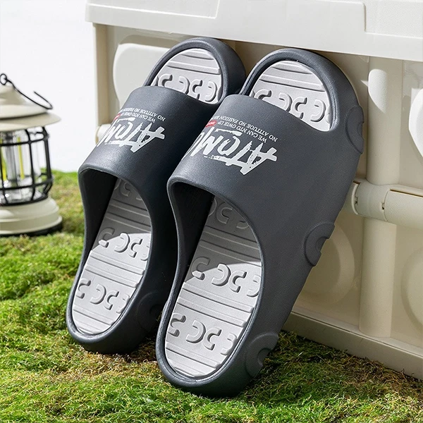 Letter Print Anti-Slip EVA Lightweight Soft Sole Bathroom Outdoor Men Casual Wea