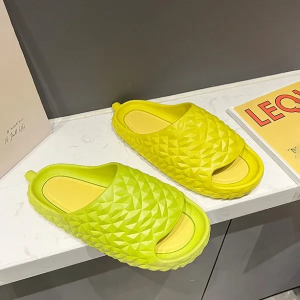 Yellow Comfortable PVC Slippers with Rubber Sole for Fashionable Men