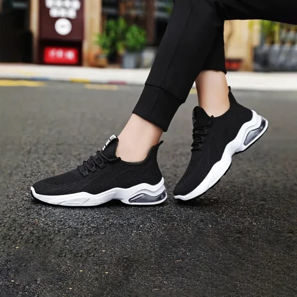 Men Trendy Air Cushion Sports Shoes, Comfortable Breathable Running Sneaker For