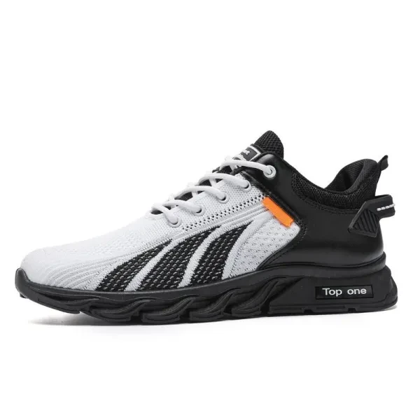 Breathable Mesh Almond Toe Men Sports Sneakers Lace Closure Soft Bottom Casual G