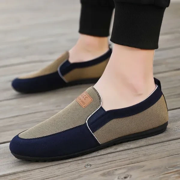 Luxury Men's Formal Shoes Fashionable Slip-On Moccasins Khaki Color Rubber Sole