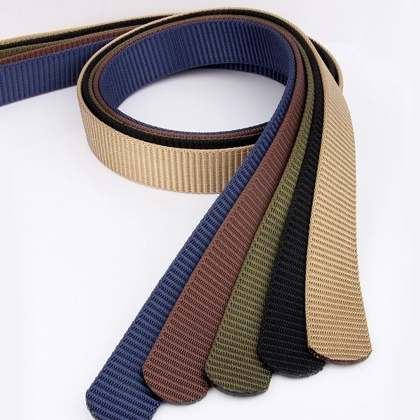 Brown Metal Buckle Nylon Men's Belt with Eagle Design - Stylish & Casual