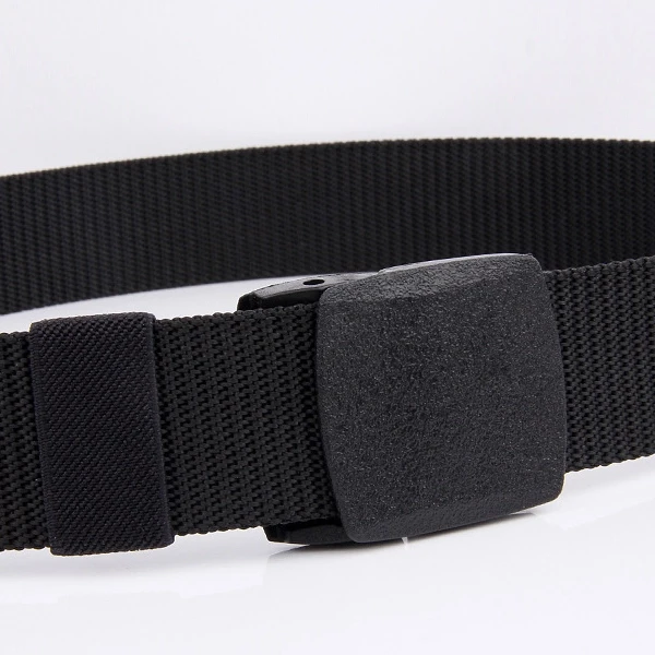 Premium Black Automatic Buckle Nylon Belt for Men - Perfect for Office and Casua