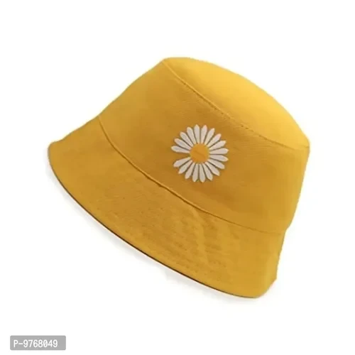Daisy Flower Sun Protective Yellow Color Lightweight Cotton Unisex Cap
