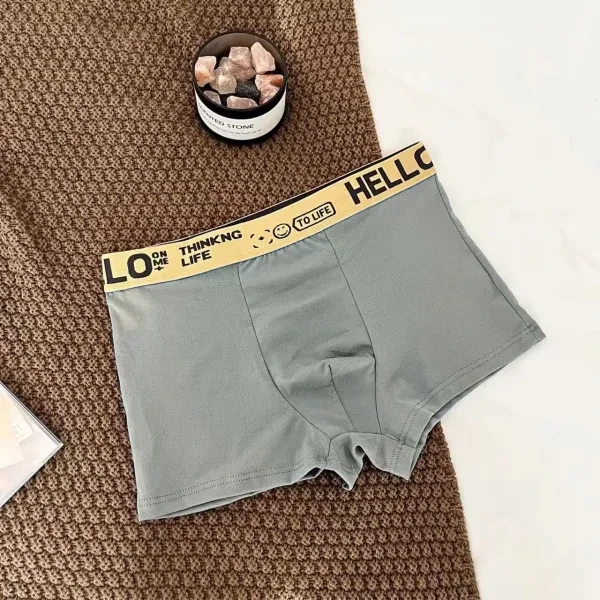 Green Letter Waistband Boxer Briefs - Anti-Bacterial Underwear (Men's)
