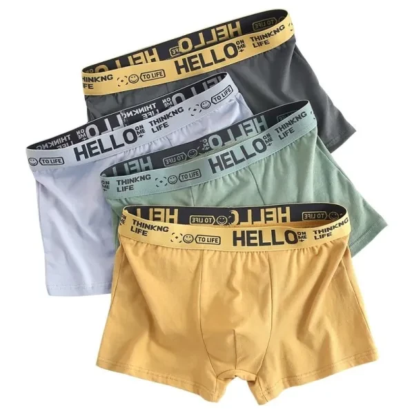 Green Letter Waistband Boxer Briefs - Anti-Bacterial Underwear (Men's)