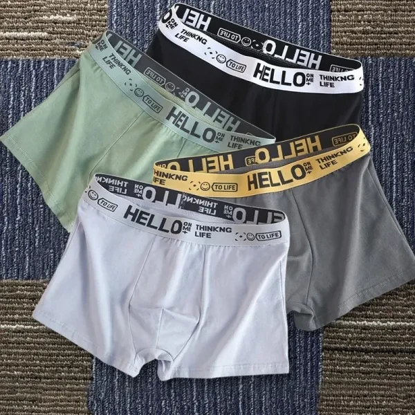 Green Letter Waistband Boxer Briefs - Anti-Bacterial Underwear (Men's)