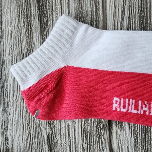 Stylish Low Cut Socks Black-Red Tone Cotton Blend Elastic Closure