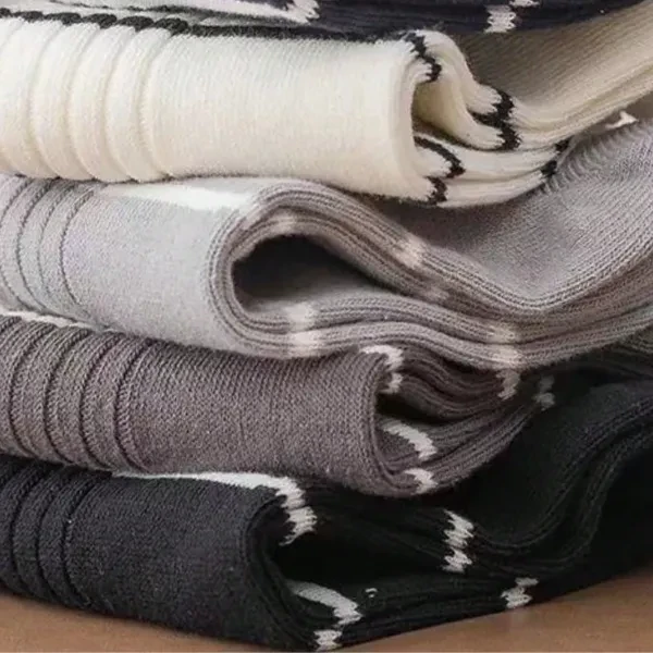 Stripes Soft Fabric 5 Pairs No Show Socks Breathable Cotton Elastic Summer Invis