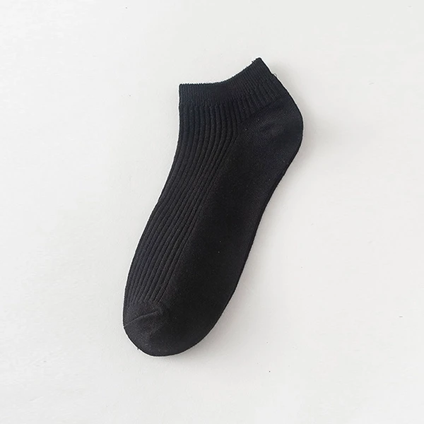 Ribbed Design Fabric 5 Pairs Invisible Socks Breathable Cotton Elastic Summer No