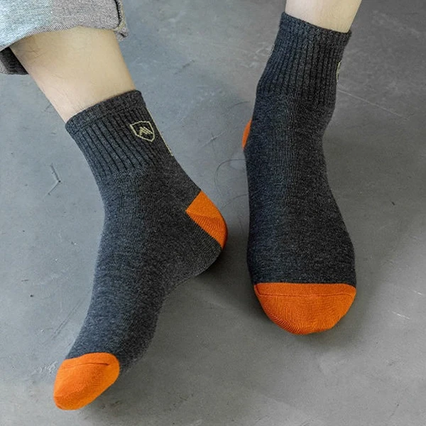 6 Pairs Letters Print Men Casual Ankle Socks Summer Fashion Breathable Cotton So