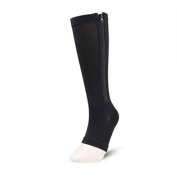 Fashionable Stretch Leg Support Zip Compression Open Toe Sports Unisex Single Pa