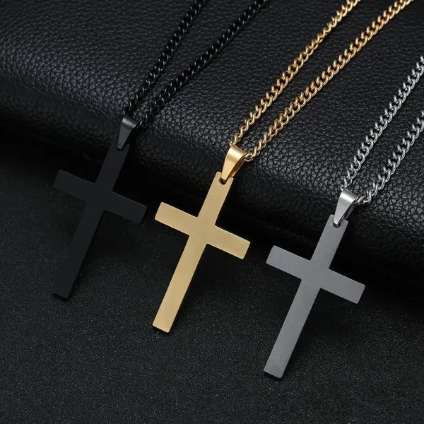 Men's Stainless Steel Cross Pendant Necklace