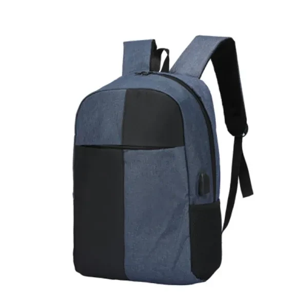 Men Traveler Backpack USB Charging Double Handle Zipper Closure Laptop School Ou