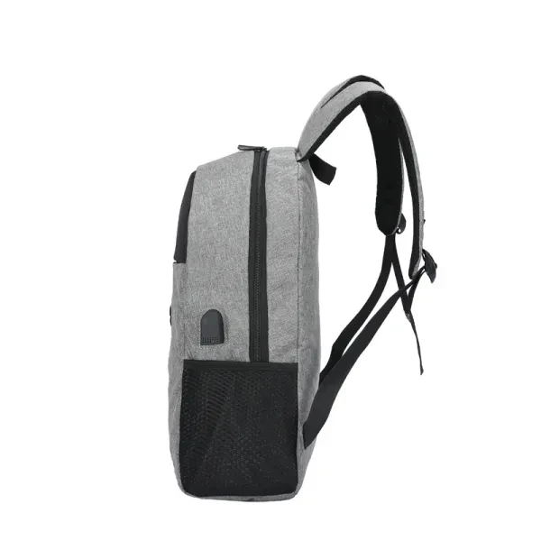 Men Traveler Backpack USB Charging Double Handle Zipper Closure Laptop School Ou