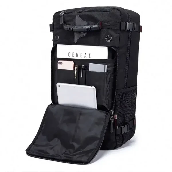 Blue Canvas Travel Backpack - Waterproof Large Capacity Premium Quality Adjustab