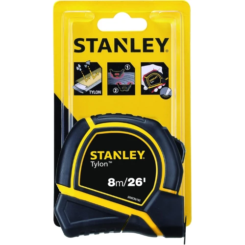 Stanley Tylon Short Tape Measure 8M/26' X 25Mm, Yellow/Black - Stht36195
