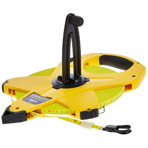 Stanley 2-34-777 Measures 100m x 13mm Power winder Fiberglass Tape - Multicolore