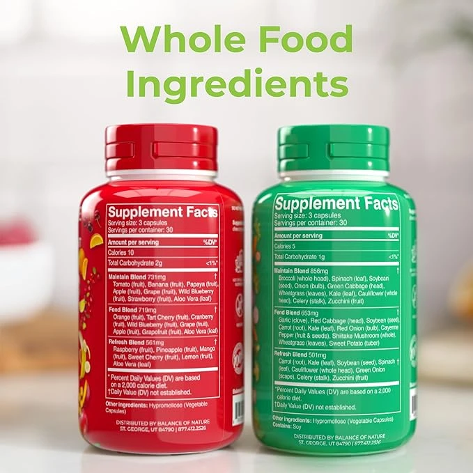 Balance of Nature Fruits and Veggies - Whole Food Supplement with Superfood for