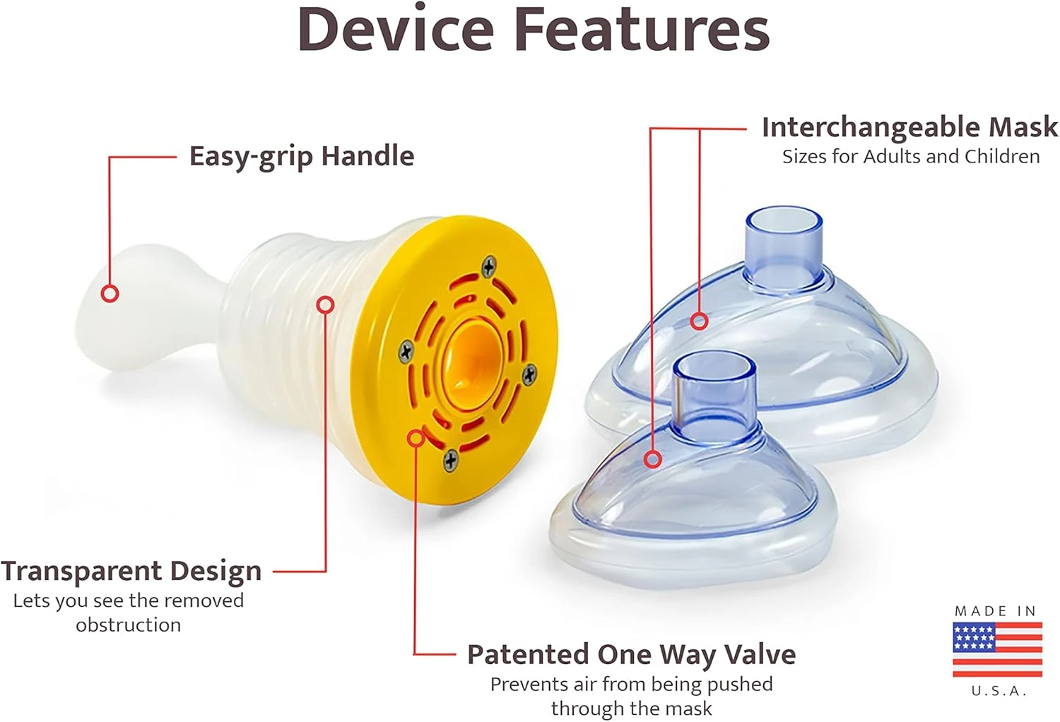 LifeVac Yellow Travel Kit - Portable Suction Rescue Device, First Aid Kit for Ki